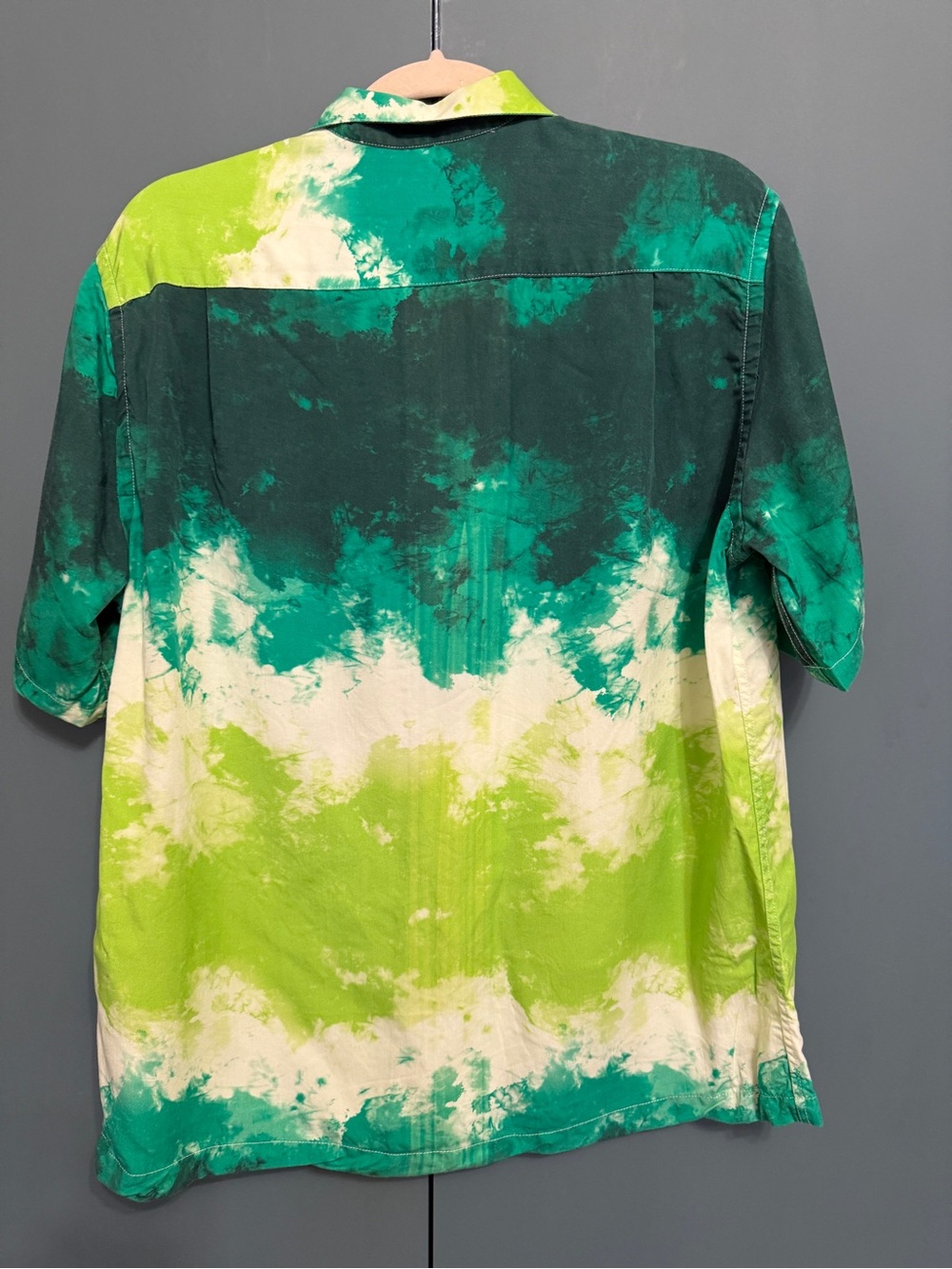 Portuguese Flannel Tie Dye Shirt Green size M - Picture 5 of 7